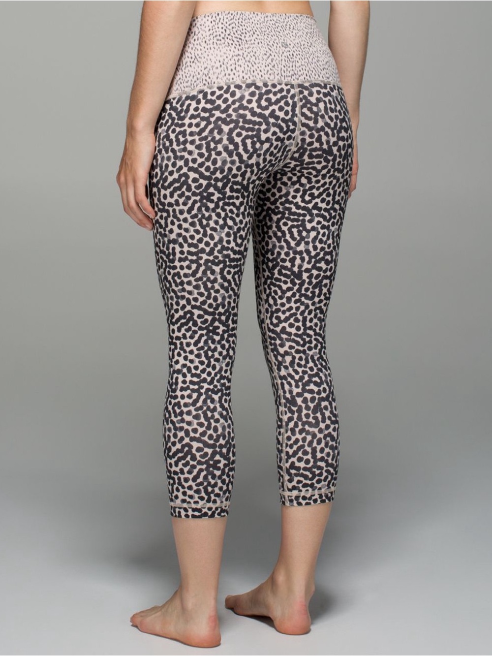 Lululemon Wunder Under Crop II Roll Down Cheetah